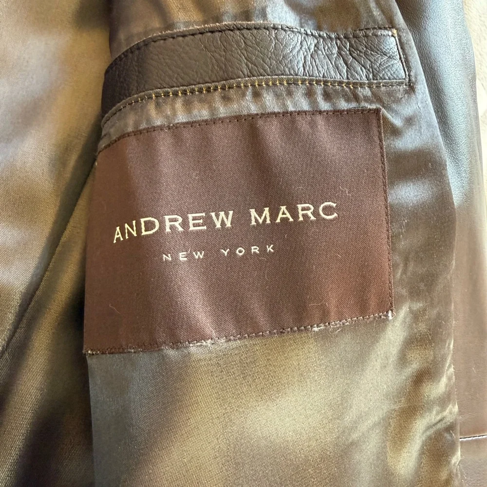 Andrew Marc Leather Dark Brown Men’s - Picture 4 of 11